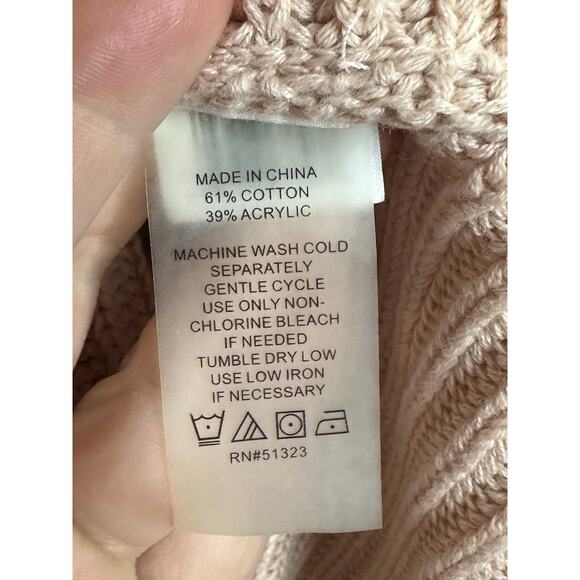 Vince Camuto Long Sleeve Scoop Neck Tan Oversized Pull Over Sweater Size Small - Picture 5 of 6